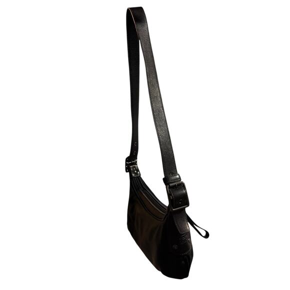 Coach A04K-6671 Hobo Shoulder Bag Pochette Black Nylon/Leather Strap/Trim - Picture 4 of 16